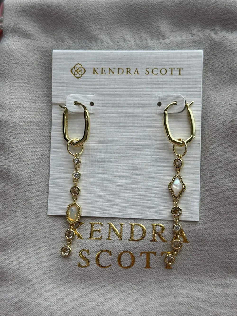 Kendra Scott White Pearl Pendant Earrings